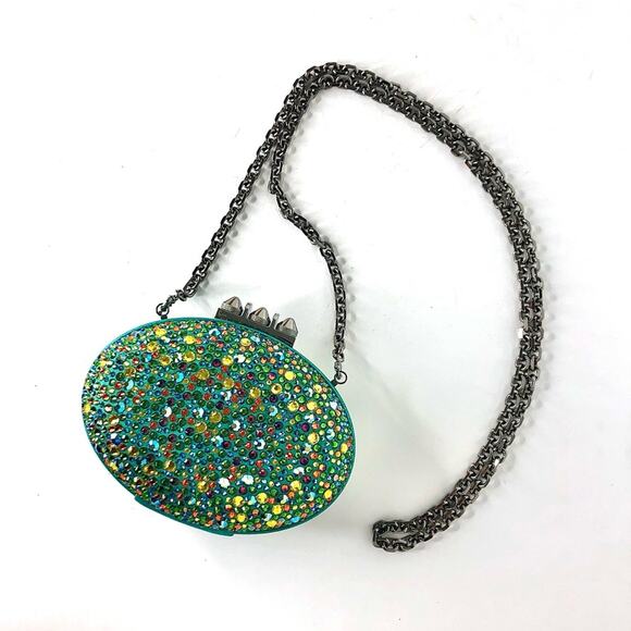 Christian Louboutin Mina Burma Strass Crystals Spotlight Clutch Crossbody Bag - Picture 1 of 7